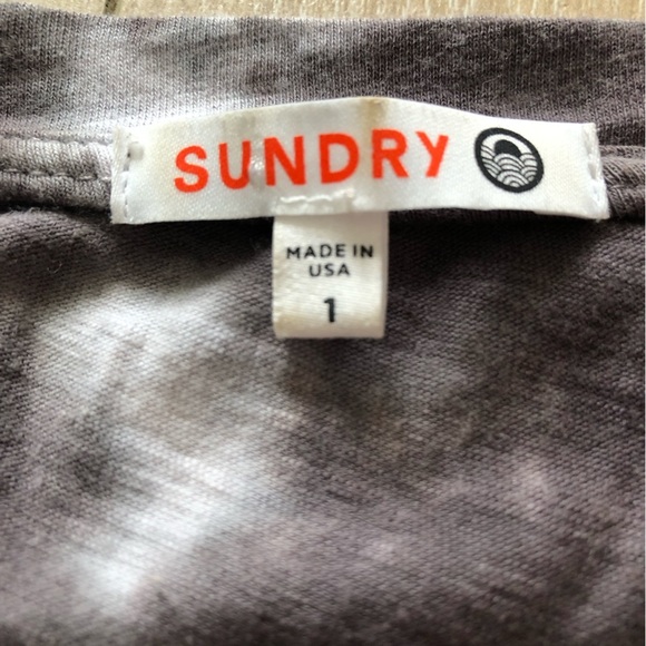 Sundry Anthropologie Ruched Tie Dye Mini Dress in Black & White Size 1/S - Picture 6 of 10